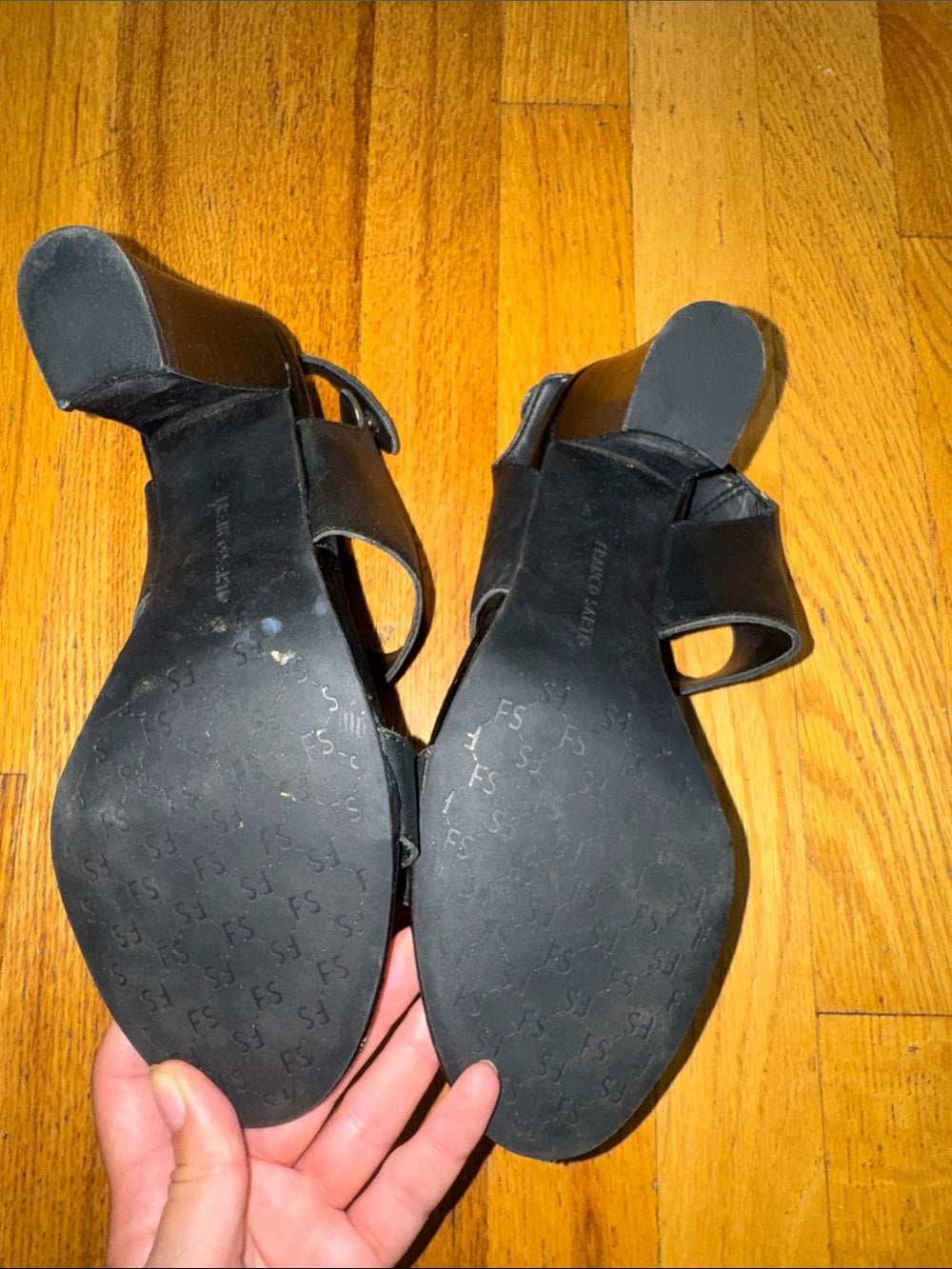 Franco Sarto Black Women’s Open-Toe Ankle Strap Sandals Women’s 10M