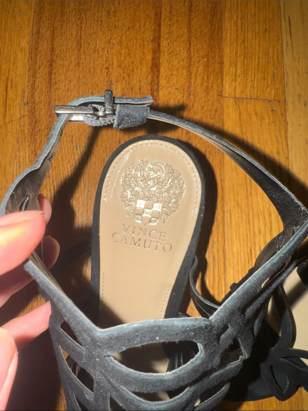 Vince Camuto Black Strappy Cage High-Heel Sandals - Women’s 10