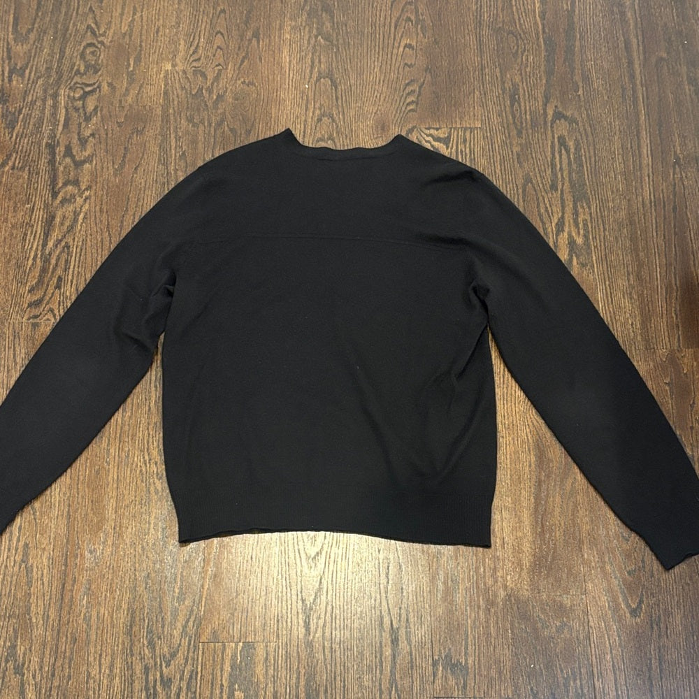 Christopher Fischer Men’s Elegant Black V-Neck Sweater Size Medium