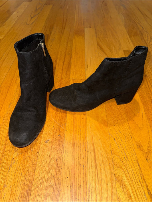 Circus By Sam Edelman Black Suede Ankle Booties with Block Heel Women’s 9.5