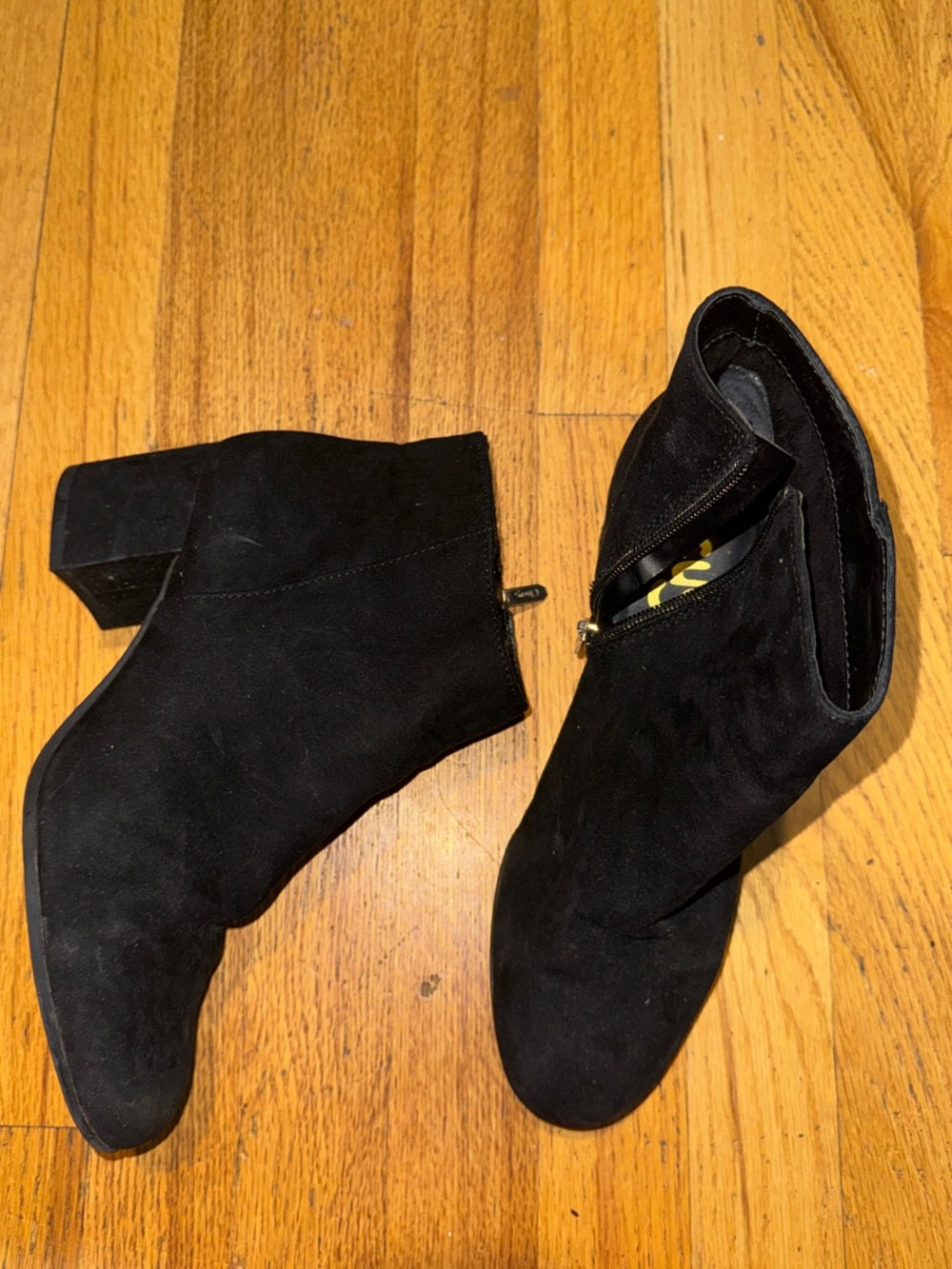 Circus By Sam Edelman Black Suede Ankle Booties with Block Heel Women’s 9.5