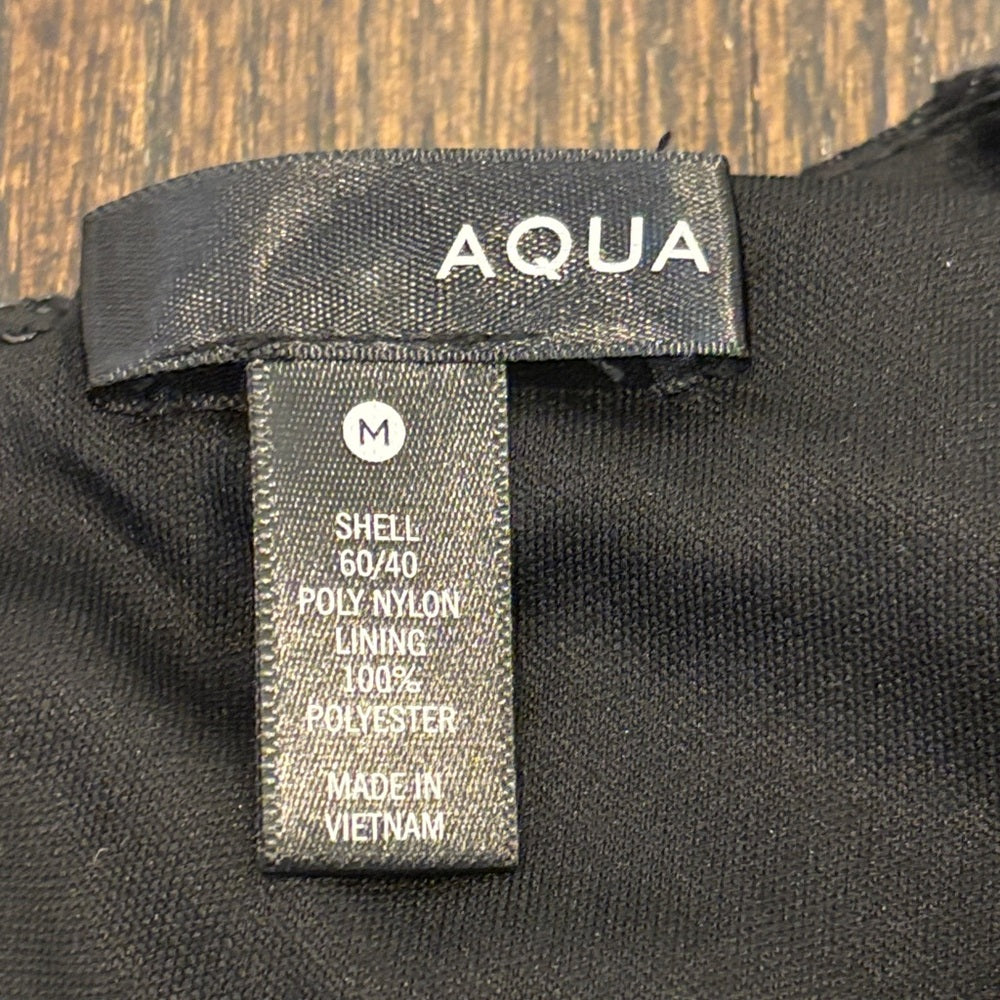 NWT Aqua Women’s Black and Silver Long Sleeve Dress Size Medium