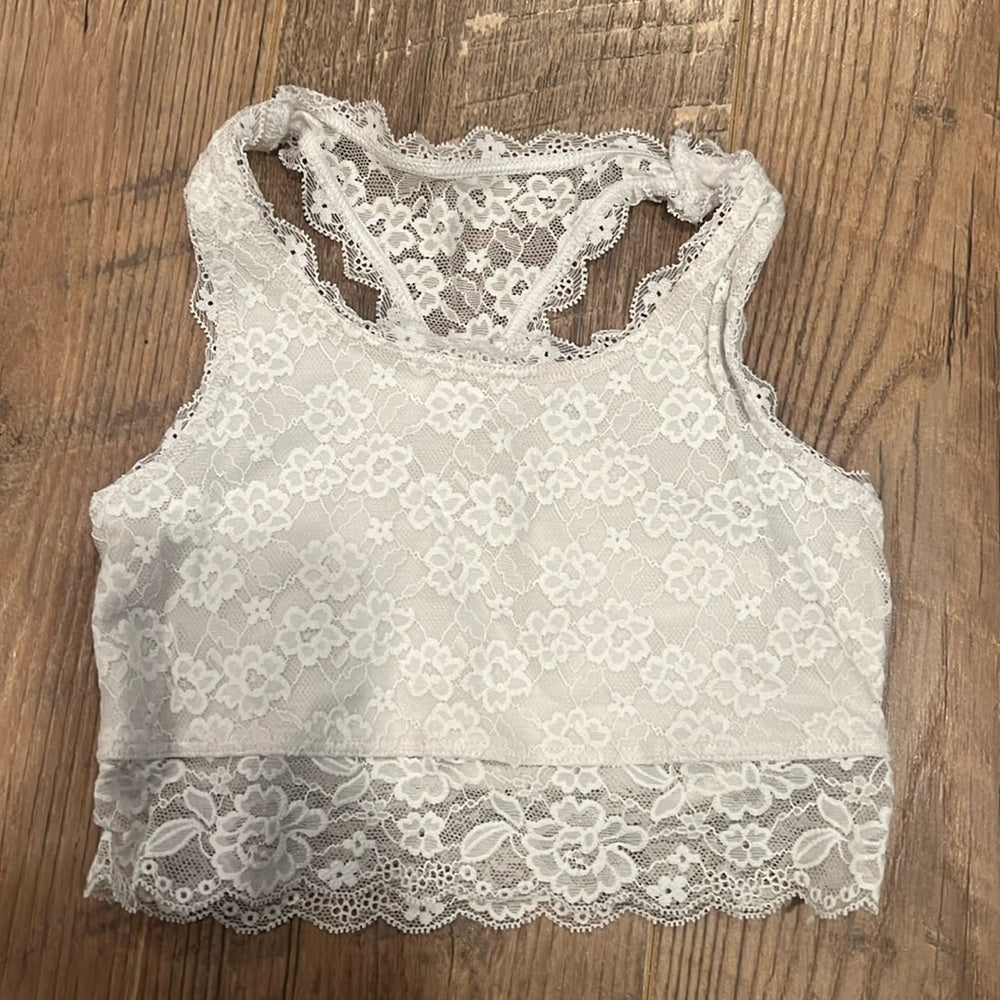 Abercrombie Kids White Lace Top Size 7/8