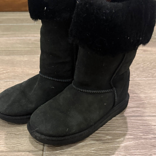UGG Kids Black Fur-Lined Boots Size 4