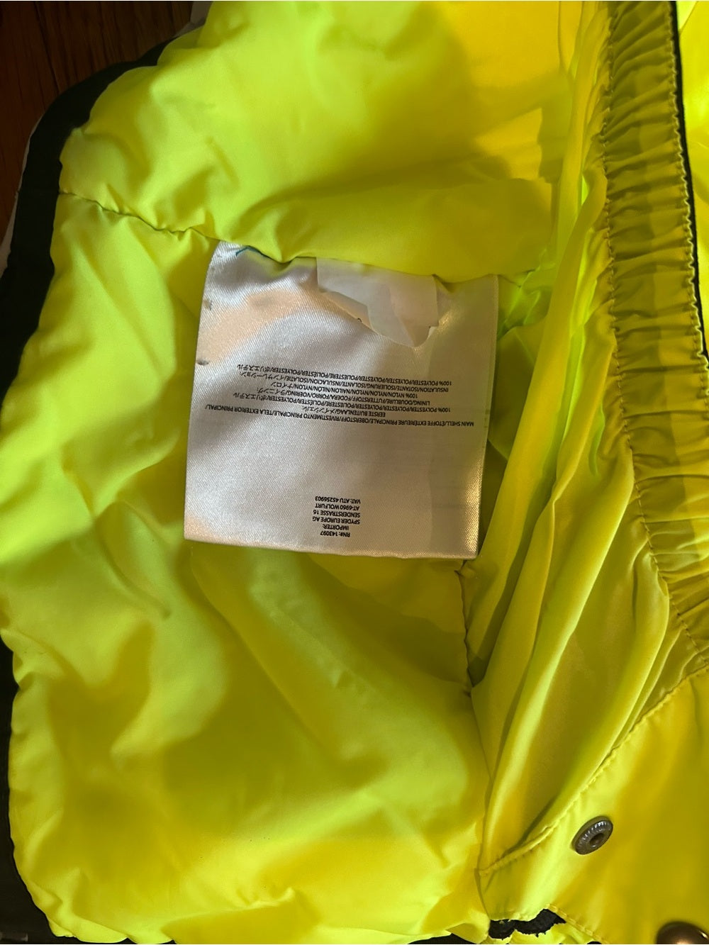 Spyder Kids Neon Yellow & Black Winter Jacket Size 12