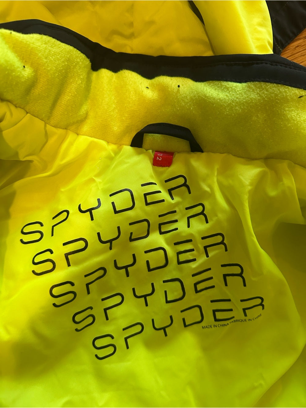 Spyder Kids Neon Yellow & Black Winter Jacket Size 12