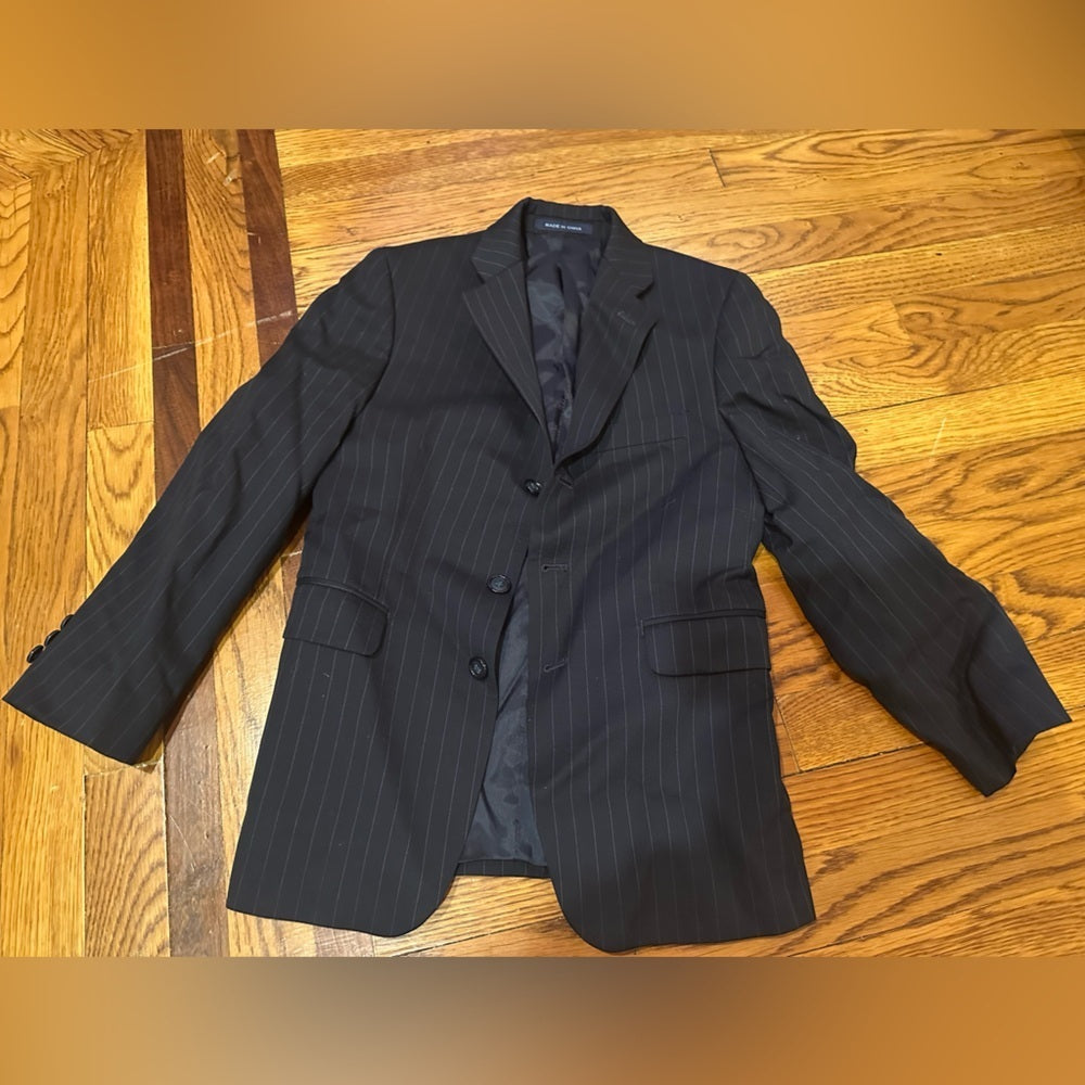 Joseph Abbound Black Pinstripe Suit Set Size 10R and 8R