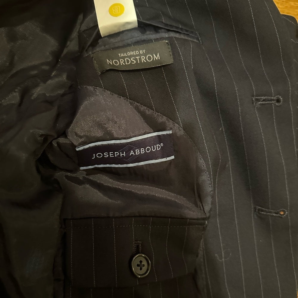 Joseph Abbound Black Pinstripe Suit Set Size 10R and 8R