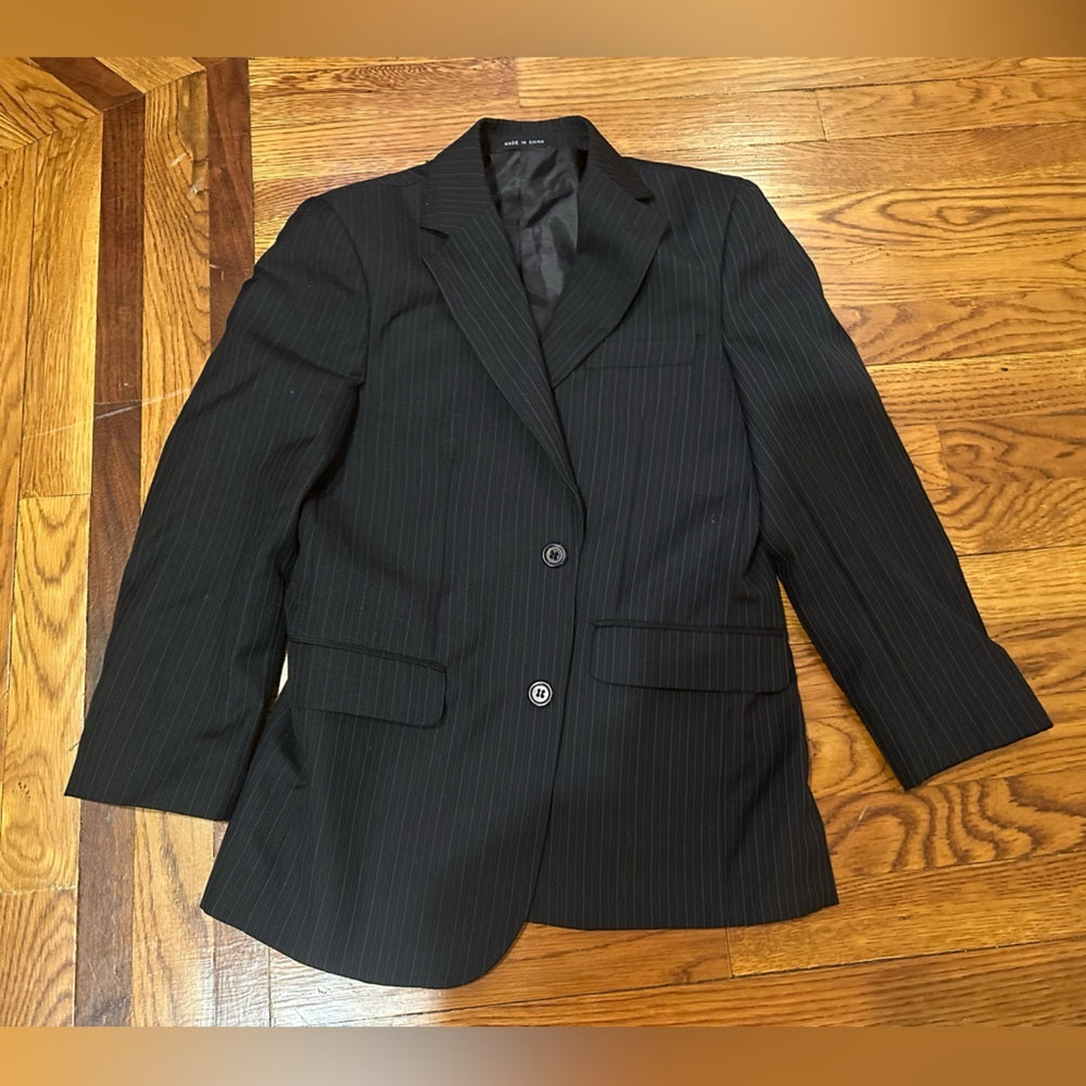 Andrew Fezza Kids Black Pinstripe Suit Set Pants Size 14 R