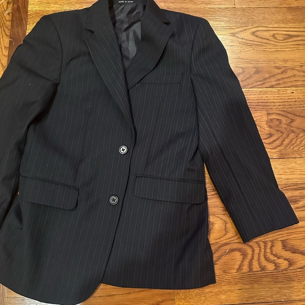 Andrew Fezza Kids Black Pinstripe Suit Set Pants Size 14 R