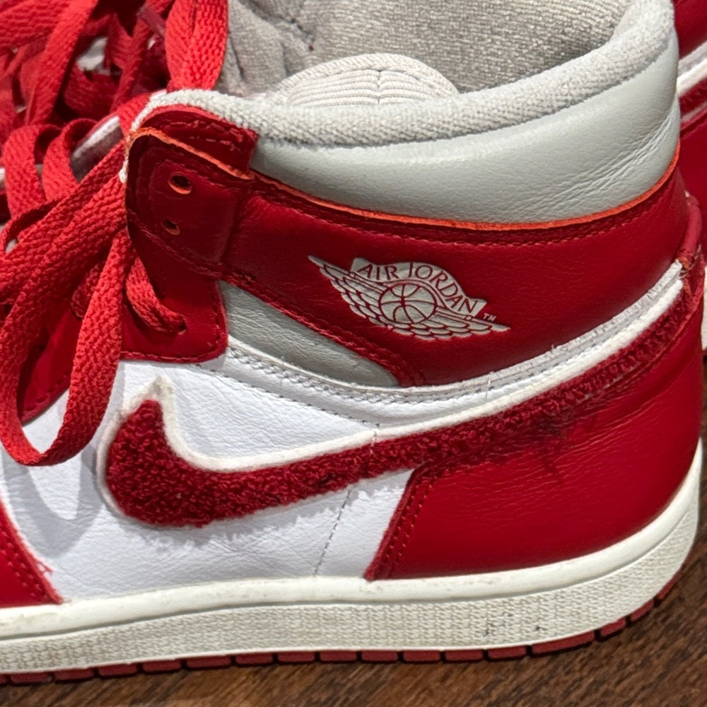 Air Jordan Men’s Red and White High-Top Sneakers Size 7