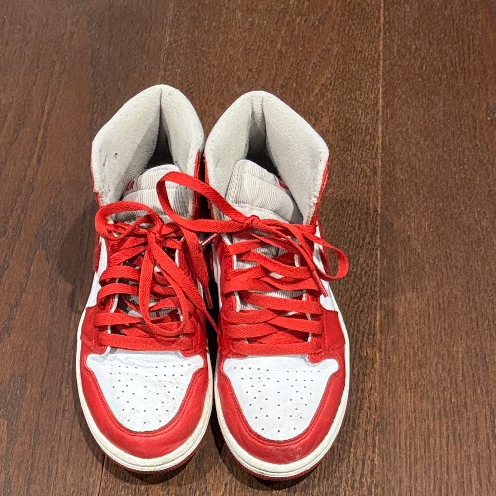 Air Jordan Men’s Red and White High-Top Sneakers Size 7