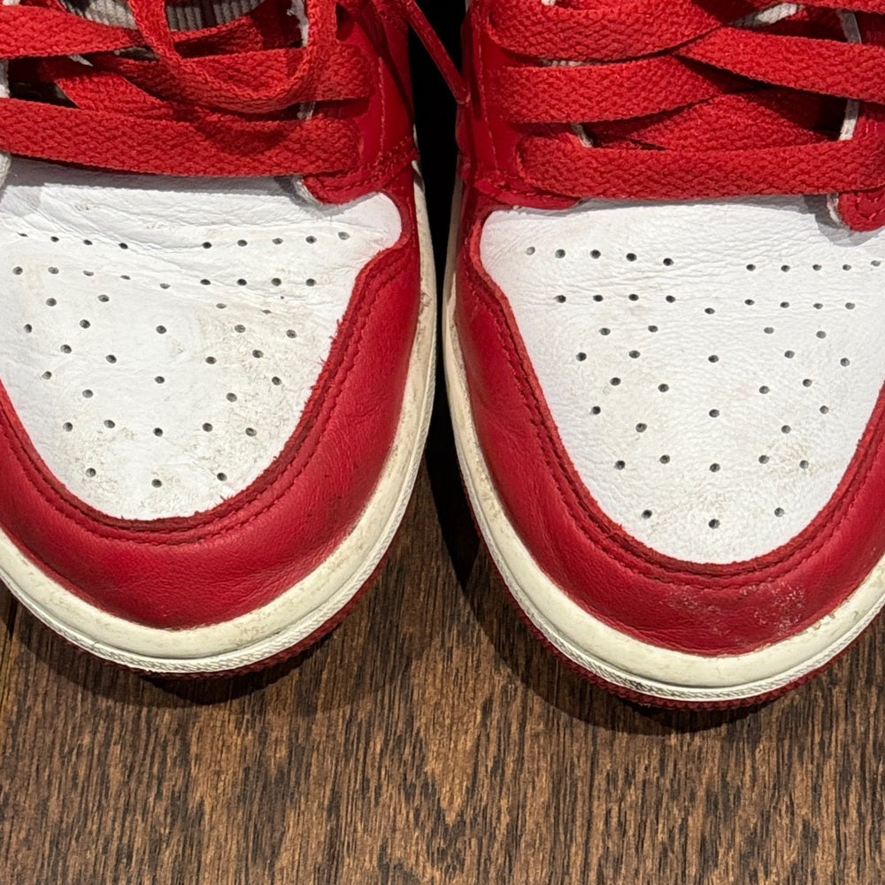 Air Jordan Men’s Red and White High-Top Sneakers Size 7