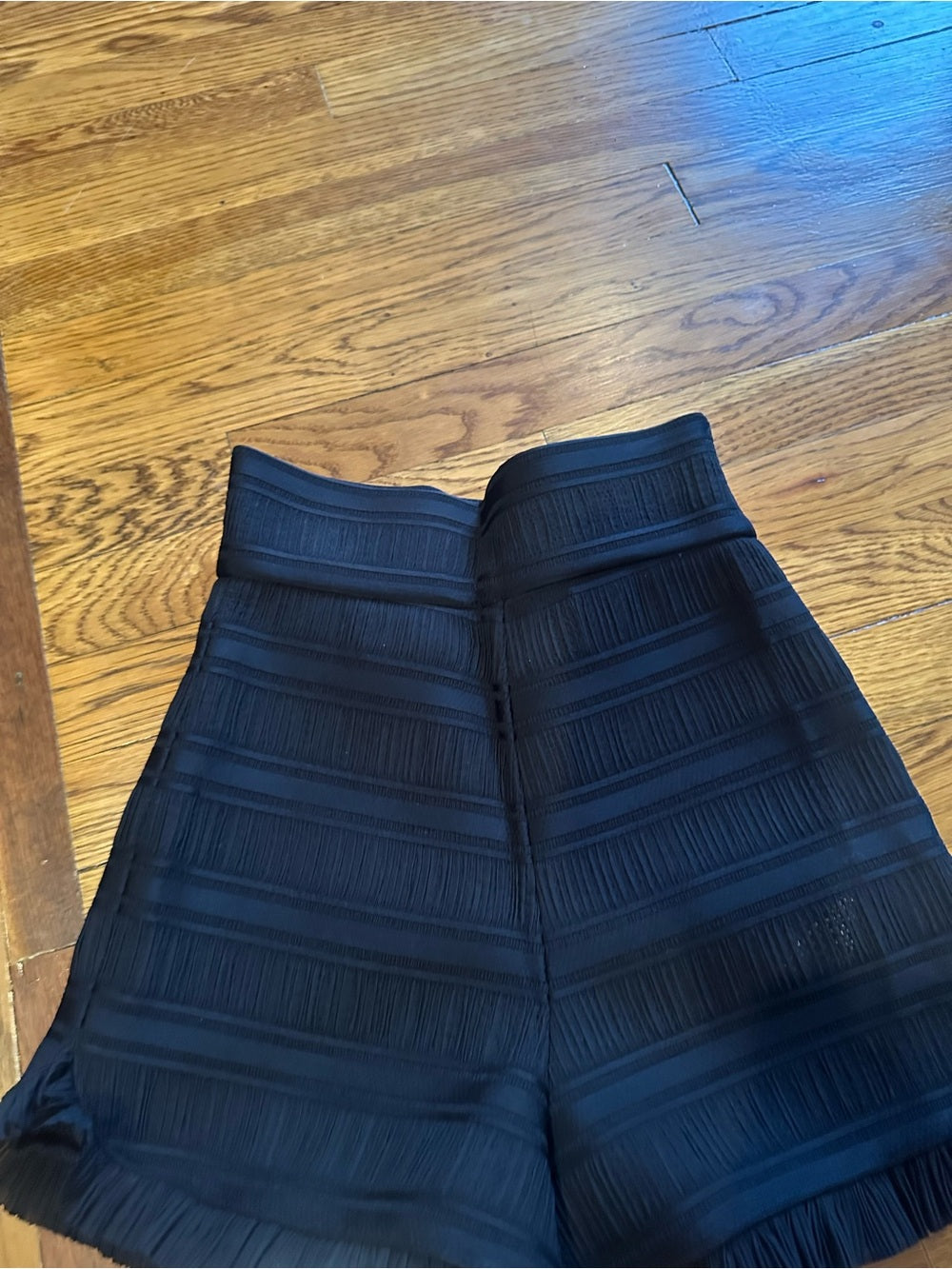 NWT Maje Black High-Waist Ruffled Shorts Size 36