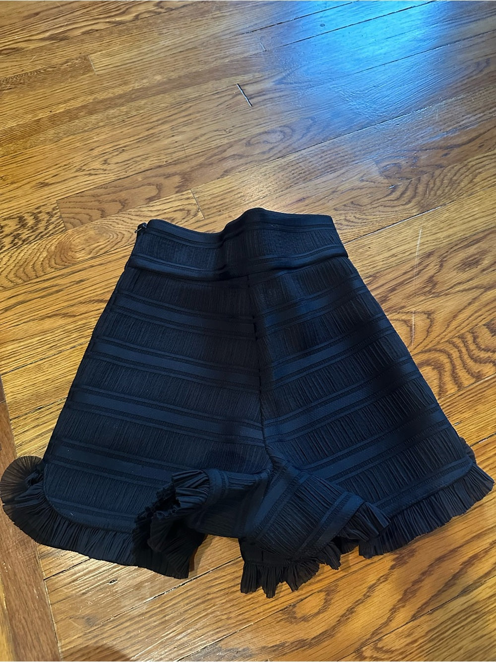 NWT Maje Black High-Waist Ruffled Shorts Size 36