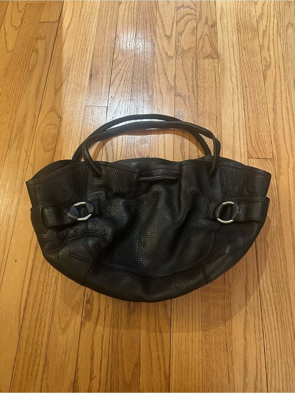 Cole Haan Classic Black Leather Tote Handbag