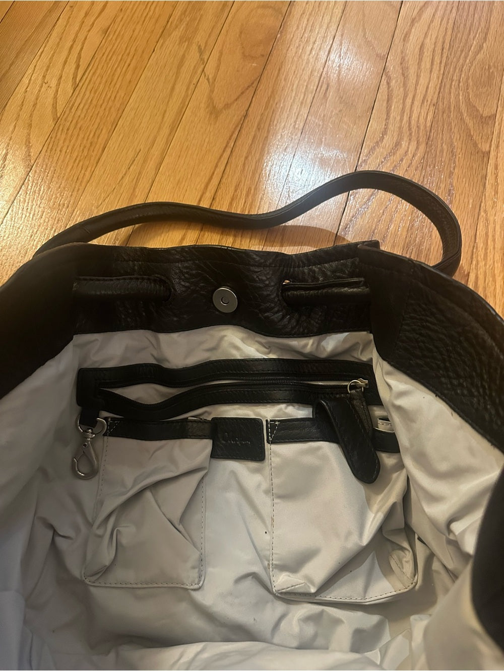 Cole Haan Classic Black Leather Tote Handbag