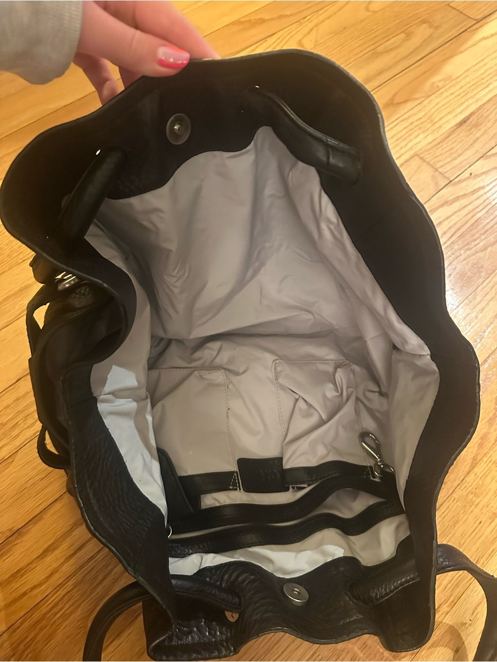 Cole Haan Classic Black Leather Tote Handbag