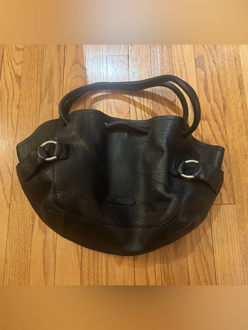 Cole Haan Classic Black Leather Tote Handbag