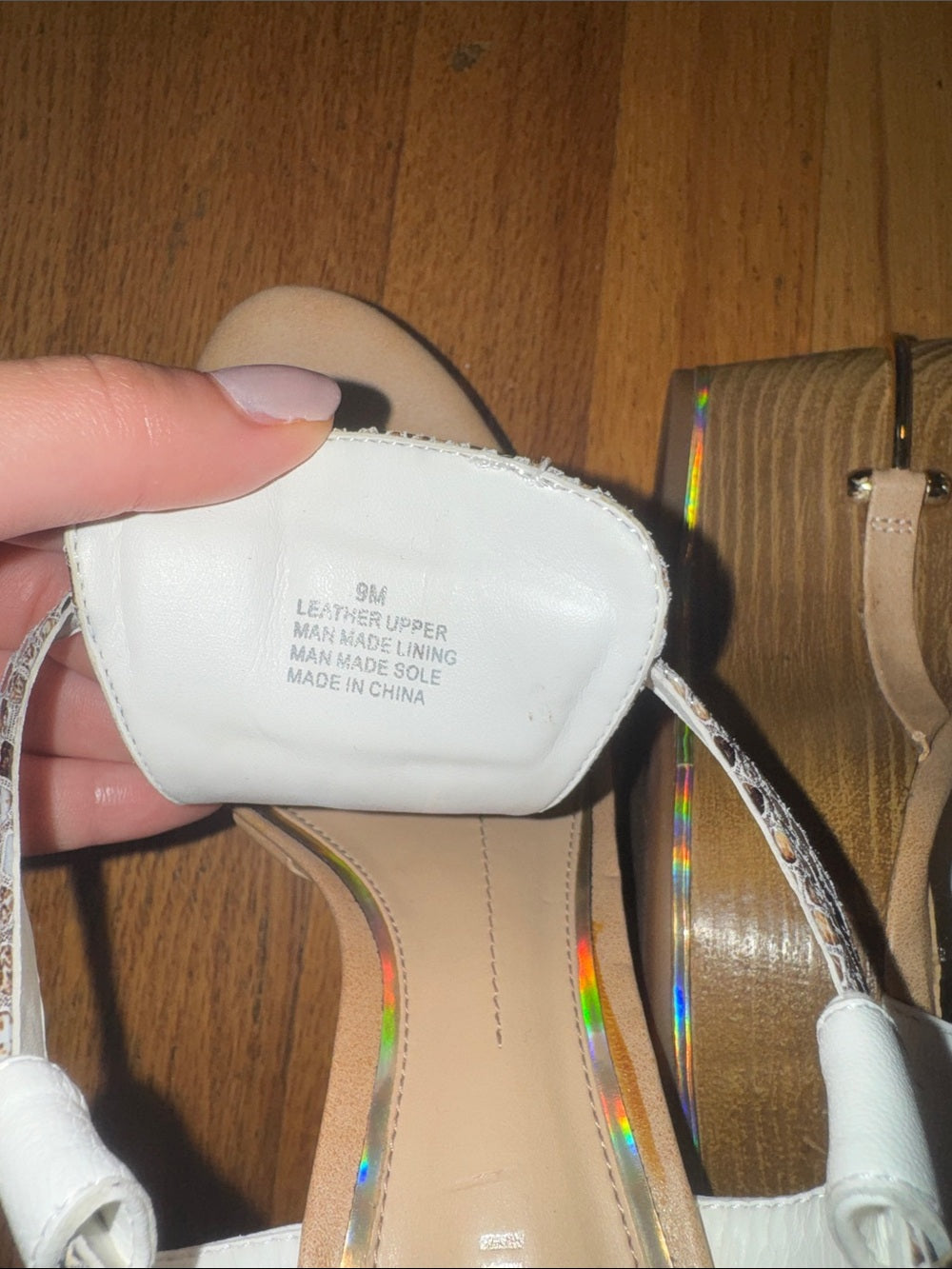 Gianni Bini White and Snakeskin Wedge Sandals Women’s 9