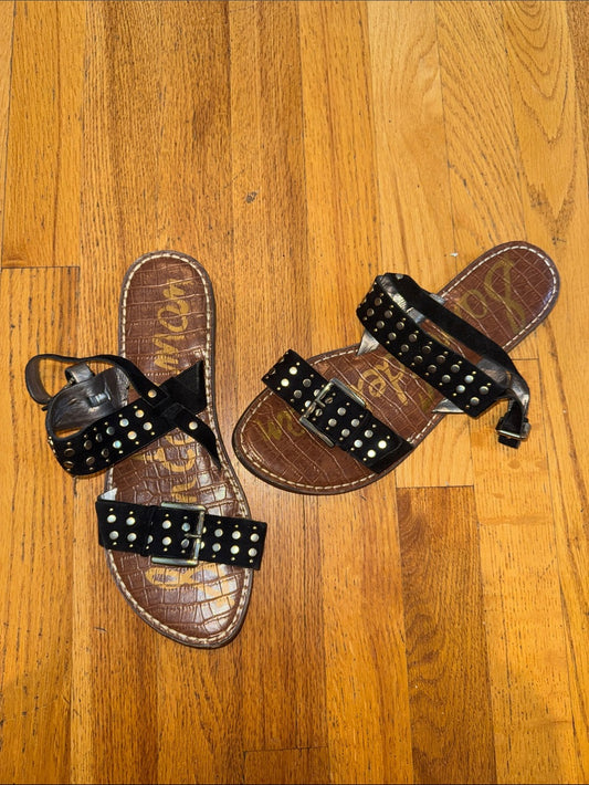 Sam Edelman Black Studded Women’s Sandals Size 10