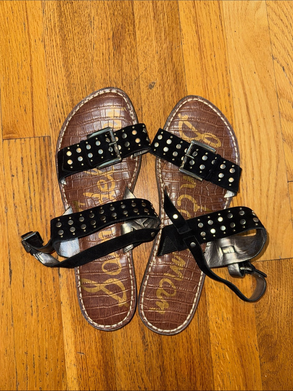 Sam Edelman Black Studded Women’s Sandals Size 10