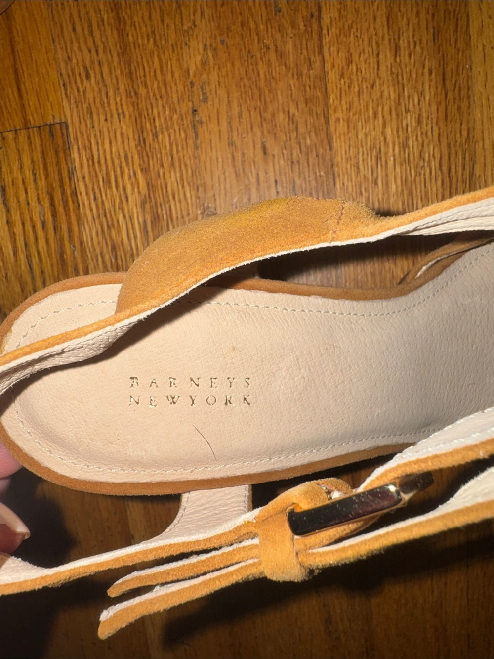 Barney’s New York Women's Suede Tan Platform Block Heel Sandals Size 9