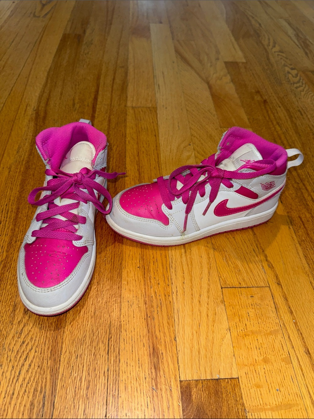 Nike White and Pink High-Top Sneakers Kids 2