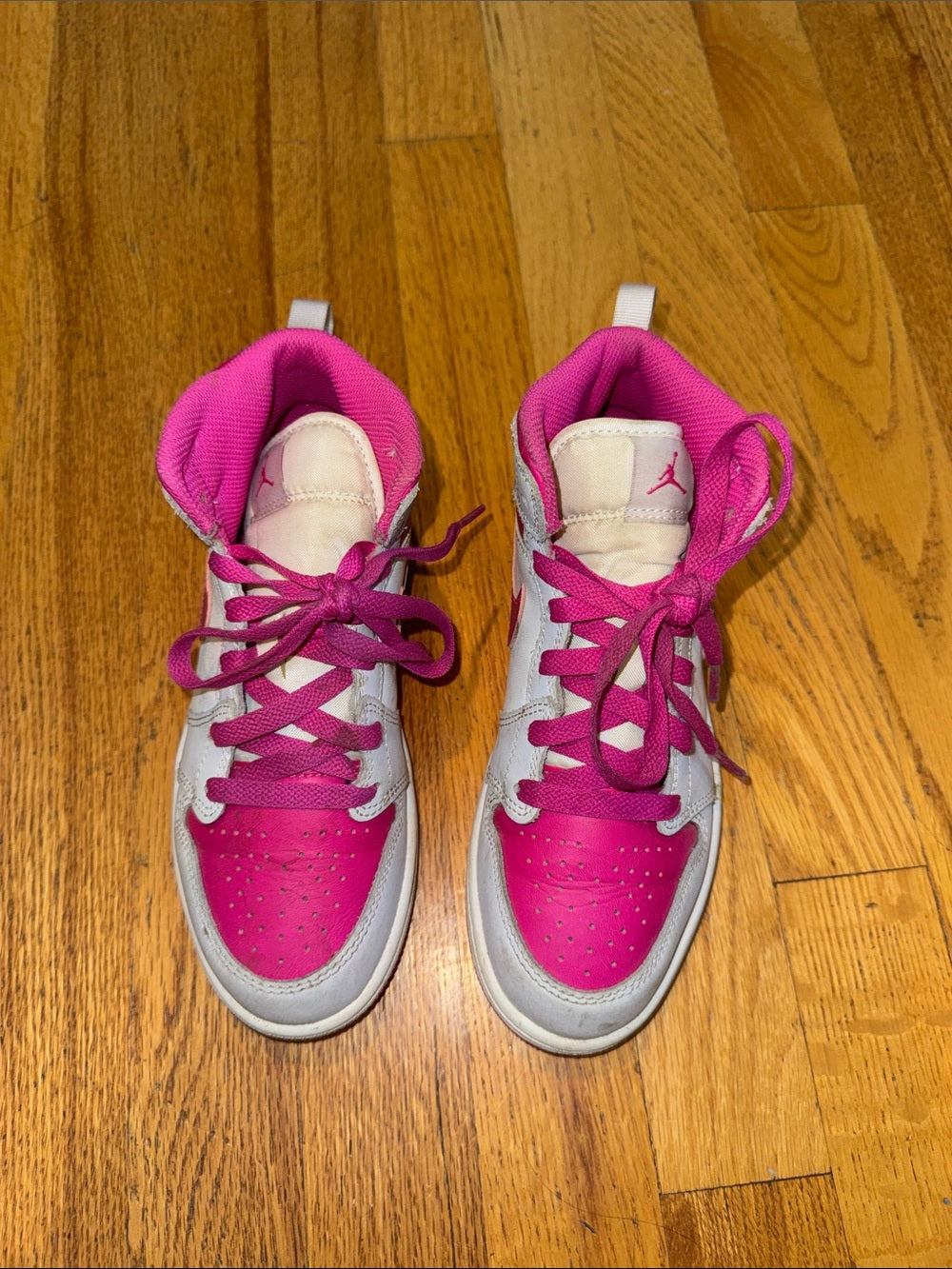 Nike White and Pink High-Top Sneakers Kids 2