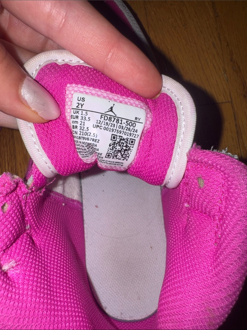 Nike White and Pink High-Top Sneakers Kids 2