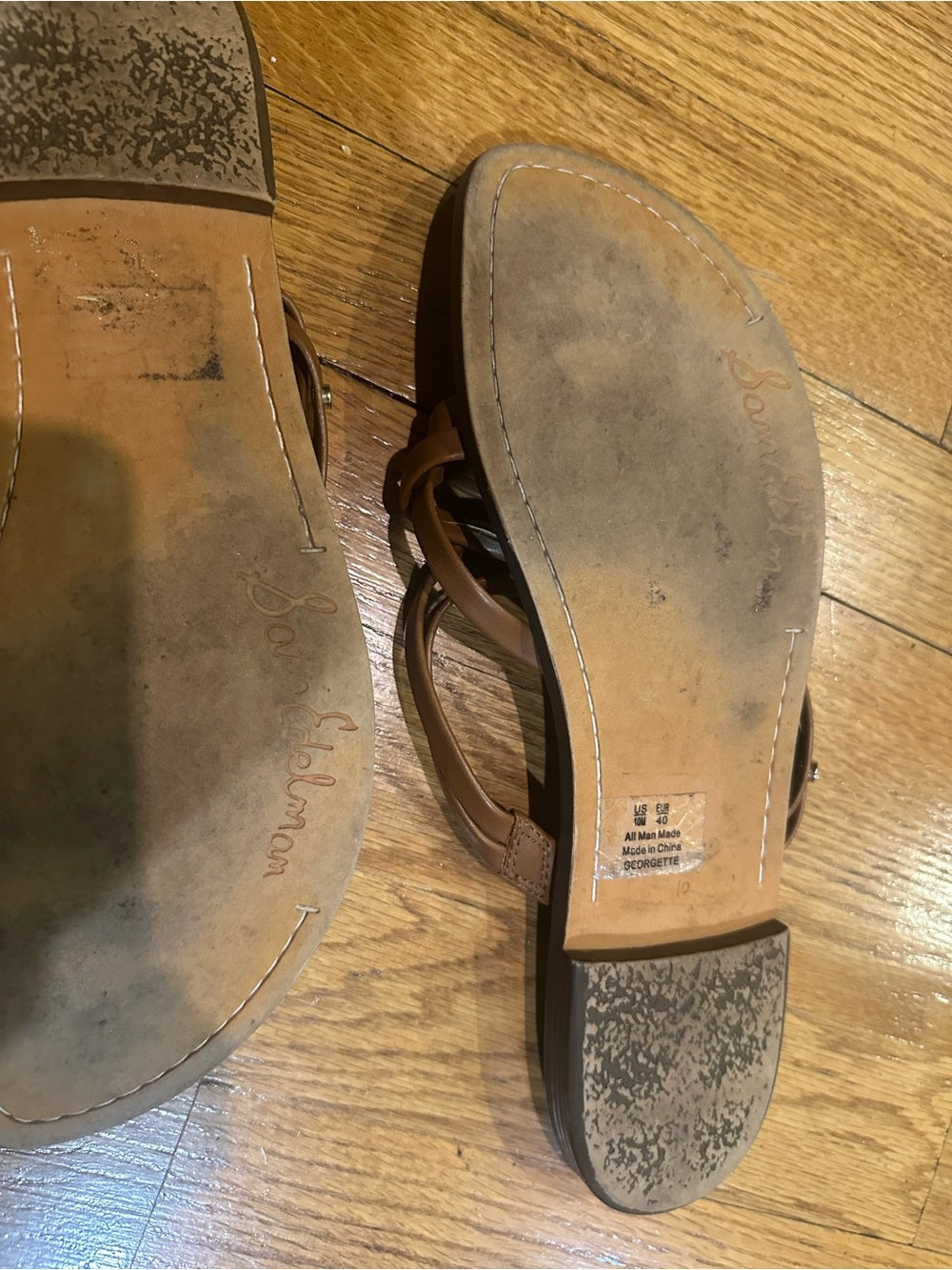 Sam Edelman Brown Multi-Strap Slide Sandals Size 10