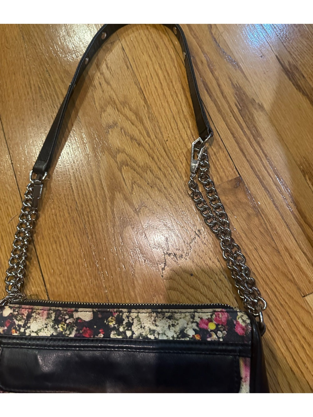 Rebecca Minkoff Floral Print Leather Crossbody Bag - Black