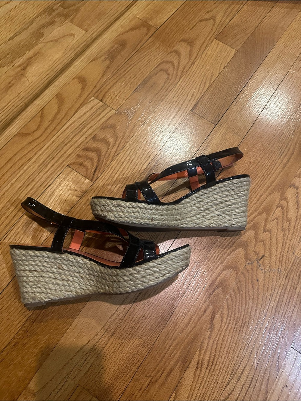 Via Spiga Black Wedge Sandals - Women's Slingback Wedges Size 10
