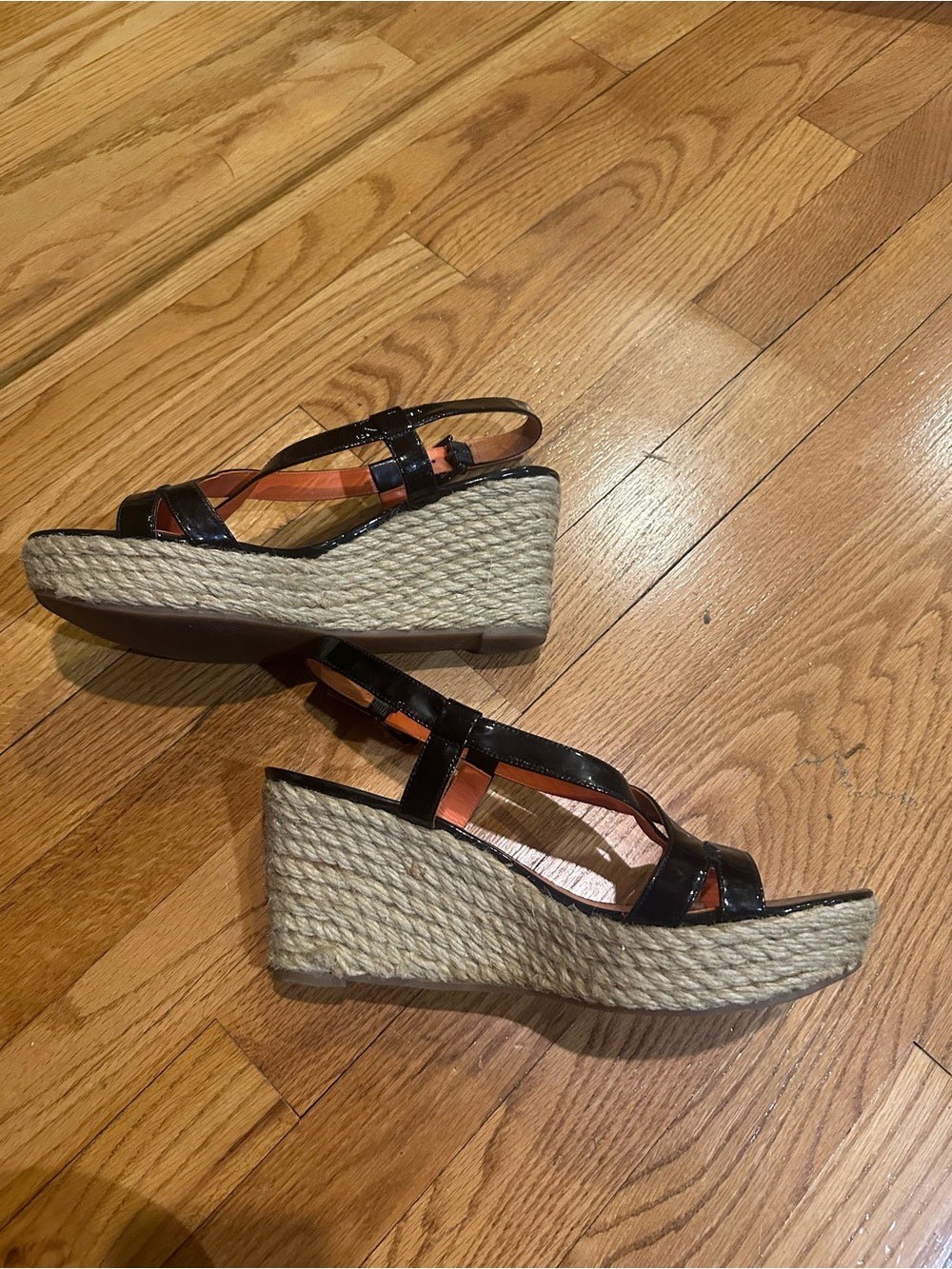 Via Spiga Black Wedge Sandals - Women's Slingback Wedges Size 10