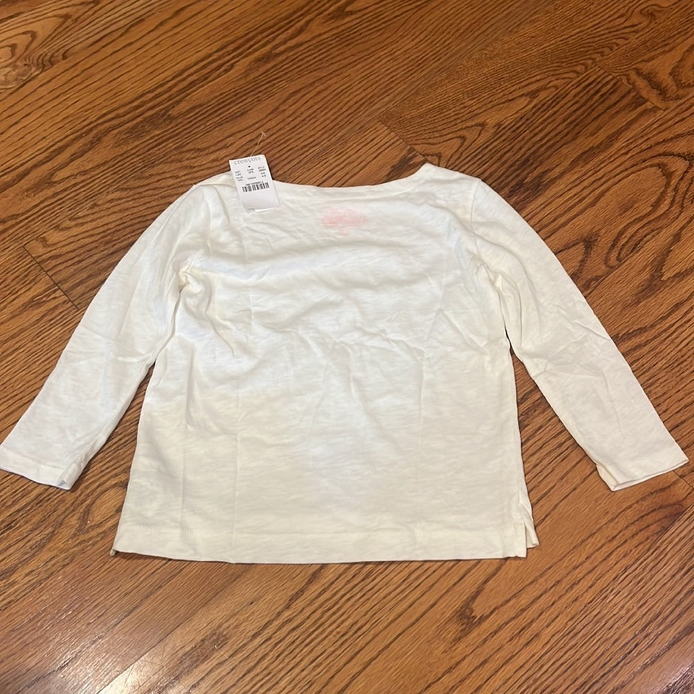 NWT Crewcuts Girl’s White Star Long Sleeve Size 4-5
