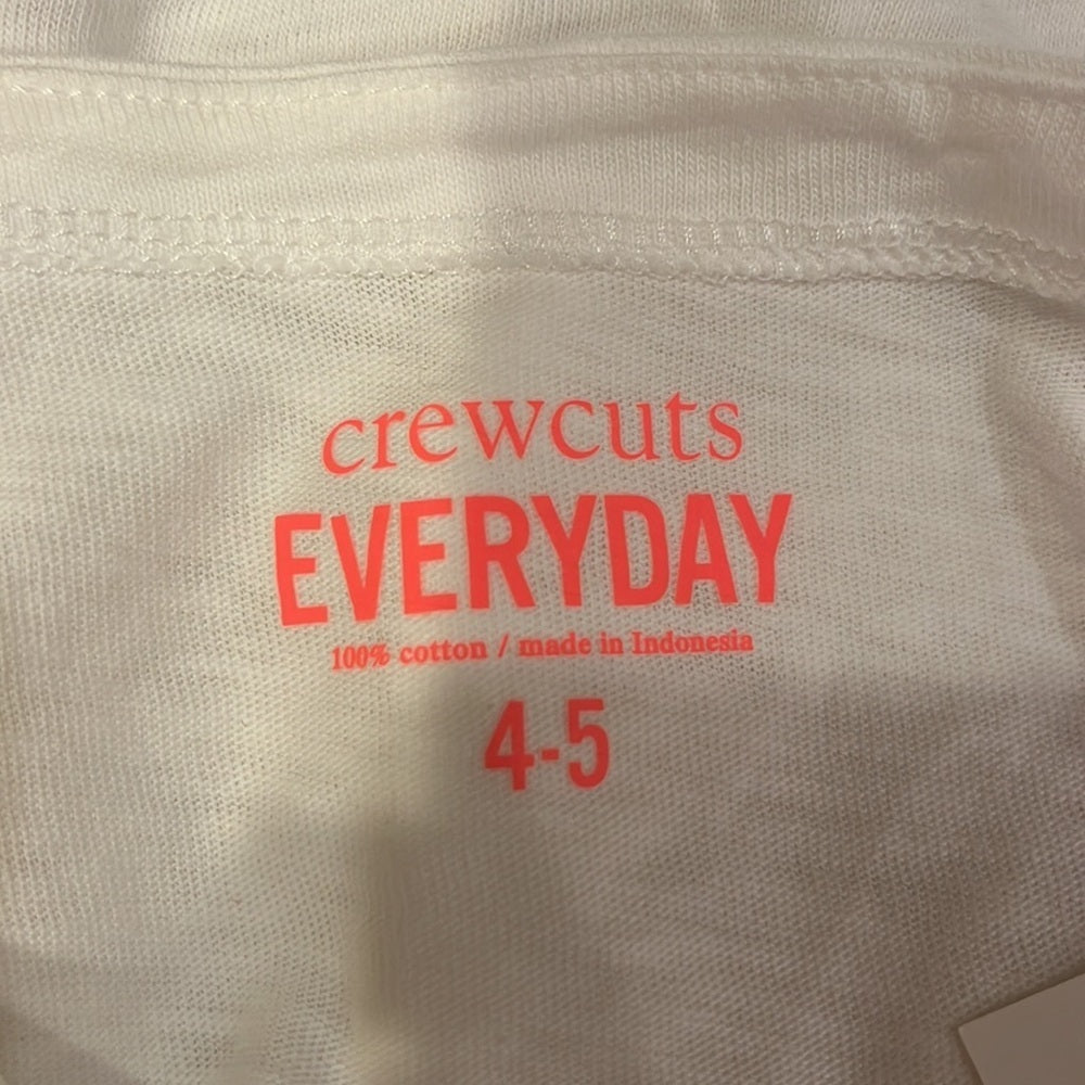 NWT Crewcuts Girl’s White Star Long Sleeve Size 4-5