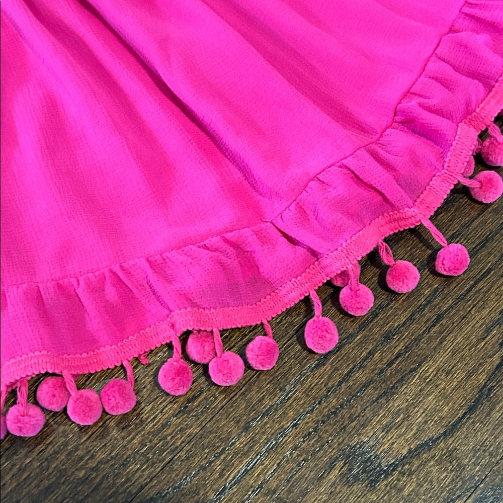 Ramy Brook Vibrant Pink Women’s Skirt with Pom-Pom Trim Size XS