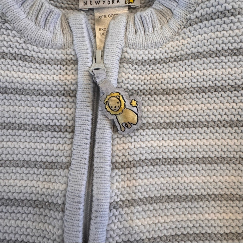 Barneys New York Light Blue Striped Kids Sweater Size 12-18M