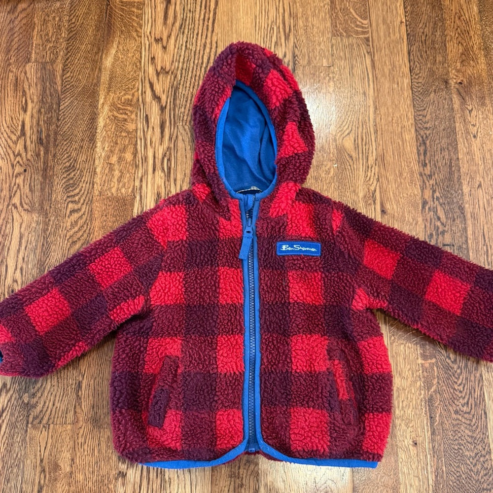 Ben Sherman Kids Red and Blue Fleece Jacket Size 18M