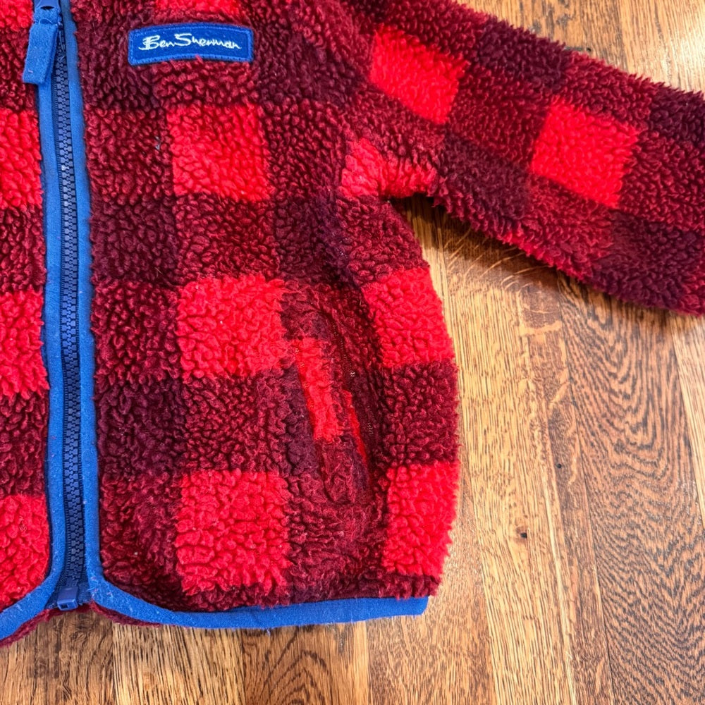 Ben Sherman Kids Red and Blue Fleece Jacket Size 18M