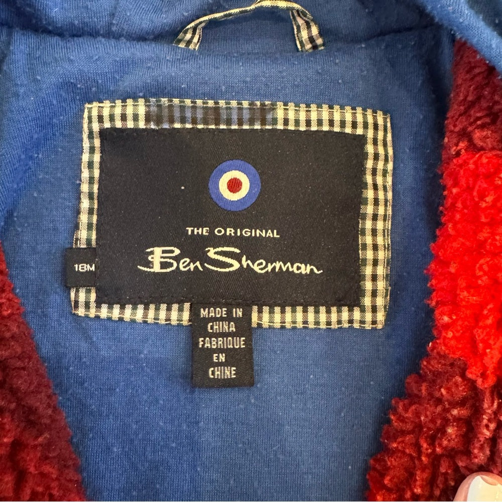 Ben Sherman Kids Red and Blue Fleece Jacket Size 18M