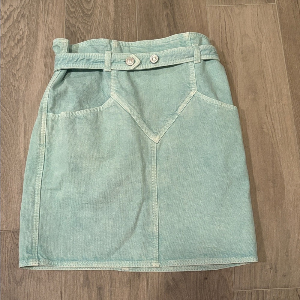 Isabel Marant Women’s Light Blue Denim Skirt With Belt Size 34/2