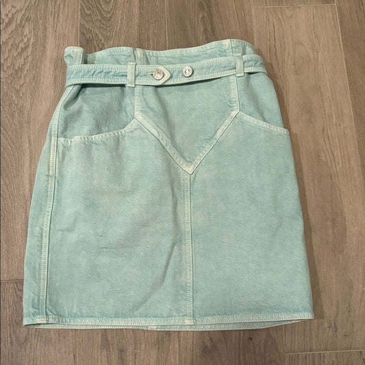 Isabel Marant Women’s Light Blue Denim Skirt With Belt Size 34/2