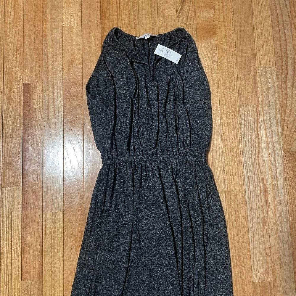 NWT Loft Grey Maxi Sleeveless Dress Size Small