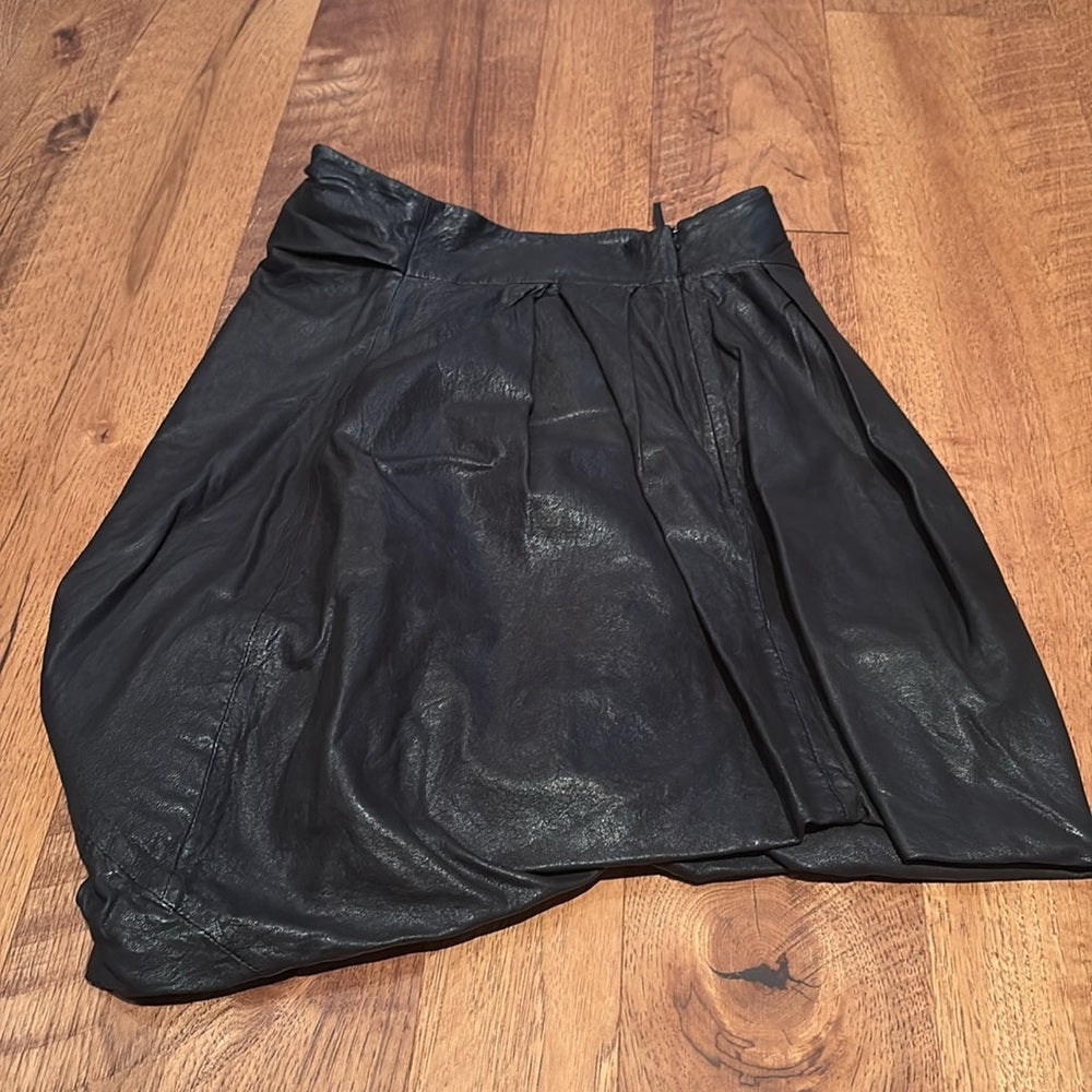 All Saints Woman’s Black Leather Skirt Size US 6