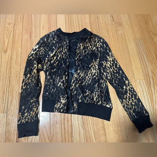Leopard and Camouflage Print Reversible Women's Jacket