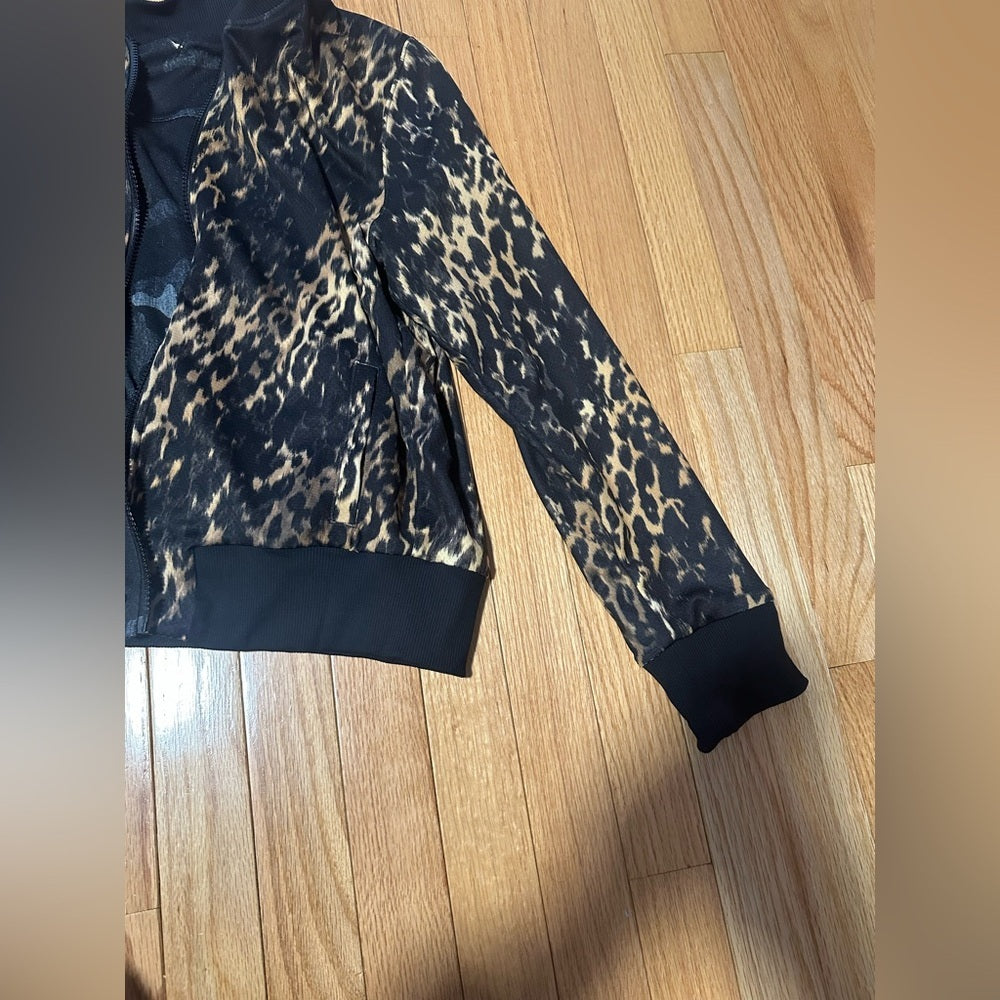 Leopard and Camouflage Print Reversible Women's Jacket