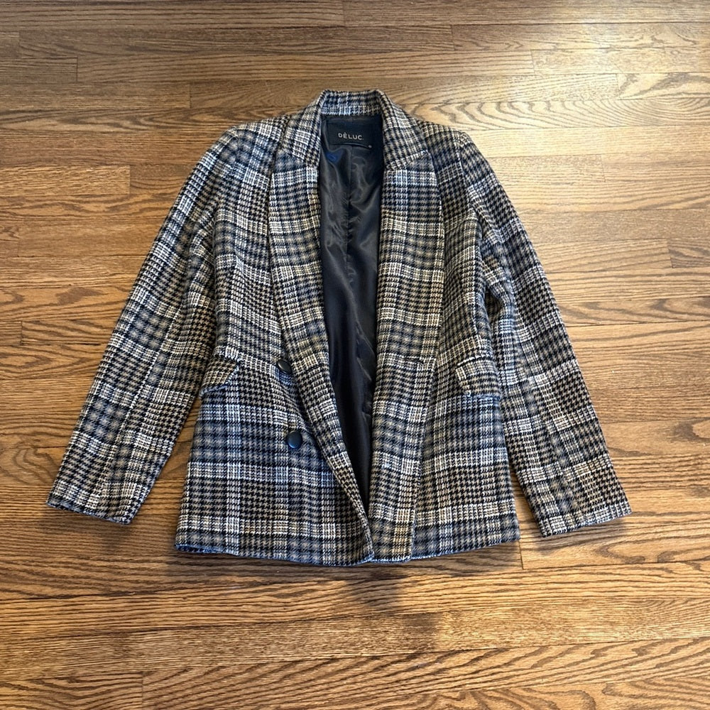 Déluc Women’s Plaid Blazer Jacket Size XS