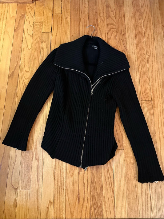 Christopher Fischer Ribbed Zip-Up Cahsmere Sweater Jacket Size Medium