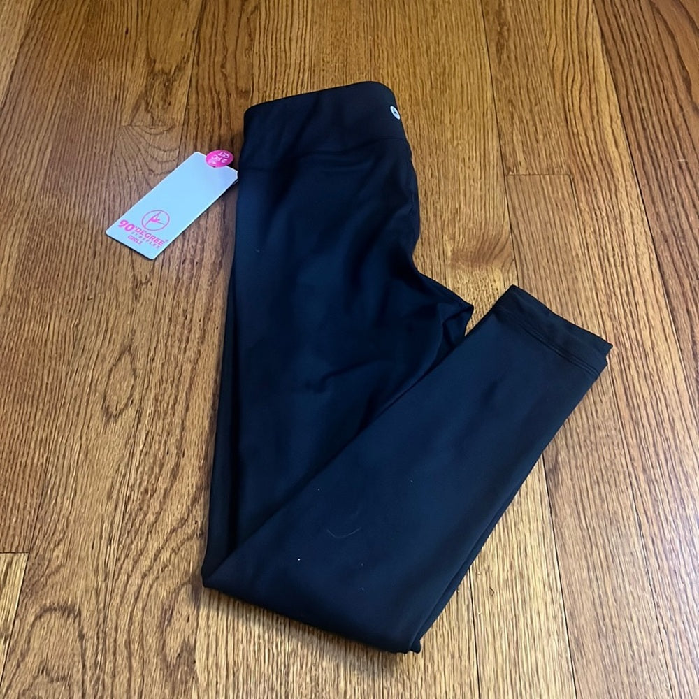 NWT 90 Degree by Reflex Girl’s Black Leggings Size M (10)